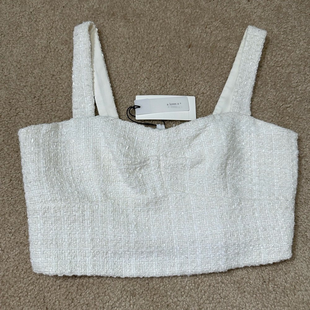 A Loves A Boucle Off White Crop Top NWT - Large